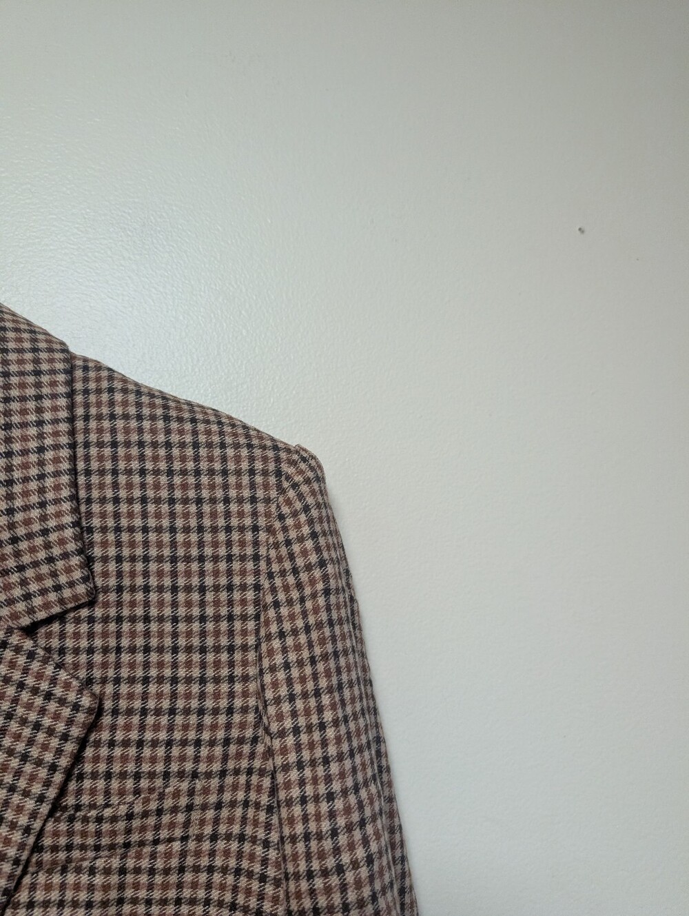 AYR Plaid Wool Blazer XS Brown Houndstooth Academia Preppy - Picture 8 of 9